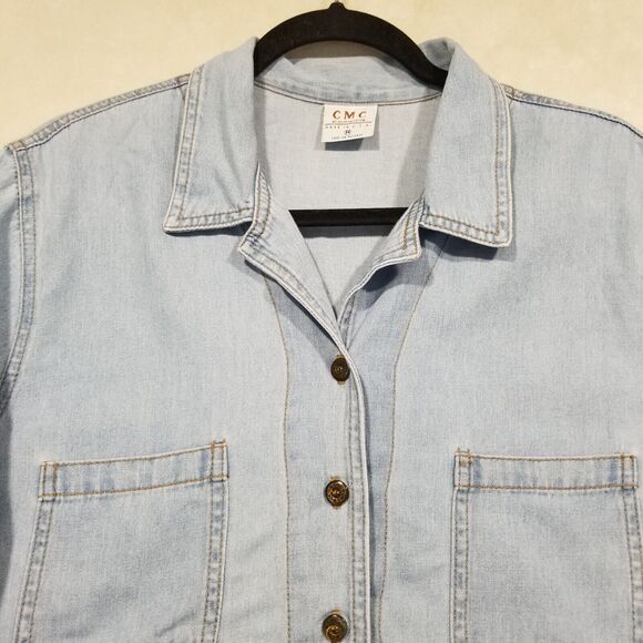 CMC Color Me Cotton Medium Top Denim Blue Light Wash Fringe Western Rodeo Ranch - Picture 3 of 8